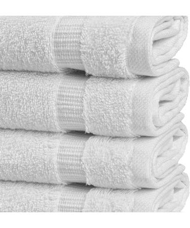 Chakir Turkish Linens 100% Cotton Premium Turkish Towels - Hotel & Spa Quality | Soft & Absorbent (4-Piece Washcloths, White) - Buy Online on GoSupps.com