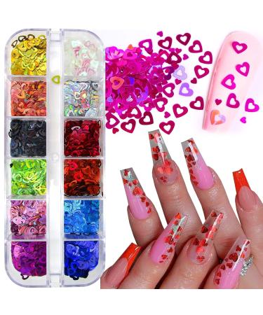 LoveOurHome Nail Glitters Sequins Set - Holographic Heart Butterfly Star Chunky Glitter Flakes for Nails & Crafts - Buy Online on GoSupps.com