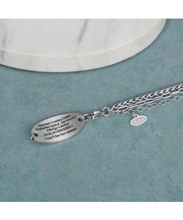 Customized Medical Alert ID Chain Bracelet for Women - Free Engraving Personalized Emergency Identification - 6 to 9 Inch White Medical Alert Jewelry - Buy Online on GoSupps.com