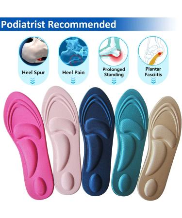Bellcon Memory Foam Insoles for Women - Arch Support, Plantar Fasciitis Relief - 5 Pairs - Buy Online on GoSupps.com