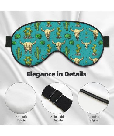 Cute Cactus & Bull Skull Eye Mask | Ultra-Soft Light-Blocking for Comfort & Restful Sleep - Shop Internationally - Buy Online on GoSupps.com