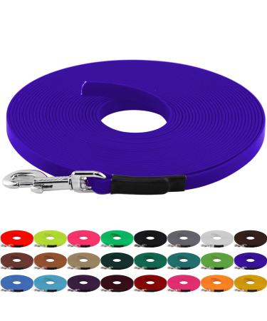 LENNIE BioThane tracking leash 13mm dogs 15-25kg 1m long without hand loop blue sewn 1 m blue