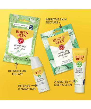 Burt's Bees Gentle Skin Care To-Go Set Includes Cleanser Towelettes Lotion and Sheet Mask Travel Size Facial Skin Care Products for Sensitive Skin Natural Origin 1 Gift Set Gentle Skin Set - Buy Online on GoSupps.com