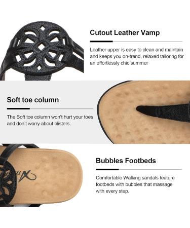 Orthotic Arch Support Flip Flops for Women - Black, Size 6.5 - Athlefit Comfortable Orthopedic Sandals - Buy Online on GoSupps.com