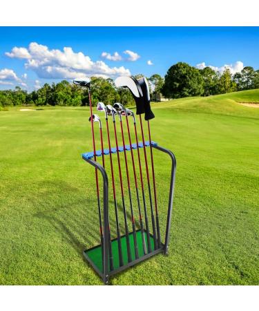 KOFULL Golf Putter Stand, Display Rack Indoor Outdoor, Premium Golf Club Holder, Golf Storage Garage Organizer | Easy to Assemble - Holds 9/18/27 Clubs 9 Holes