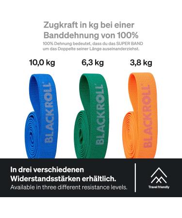 Buy Blackroll Super Band (104 cm) - Versatile Gymnastics Resistance Tape for Muscle Strengthening - Washable Fitness Bands in Orange Green & Blue - Made in Germany - Buy Online on GoSupps.com