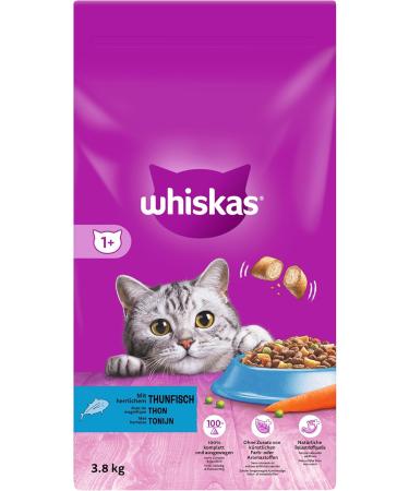 Whiskas Adult 1+ Cat Dry Food with Tuna - 3 Bags (3x3.8kg) | High-Quality Nutrition for Cats 1 Year & Older - Buy Online on GoSupps.com