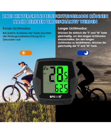 Buy SPGOOD Wireless Bicycle Computer - Accurate Tacho & Tachometer for Kids and Adults | International Shipping Available - Buy Online on GoSupps.com