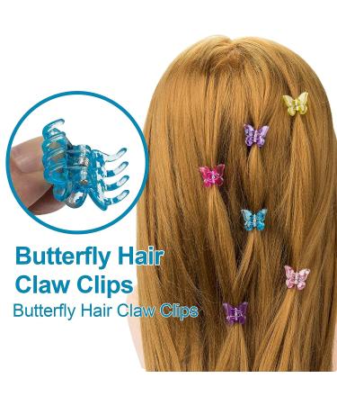 PAGOW 12 Pcs Butterfly Hair Clips Set - Resin Mini Barrettes for Women Girls - Cute Colored Claw Clips - No-Slip Transparent Design - 90s Fashion Accessory in Blue Purple Yellow Pink - Perfect Christmas Gift - Buy Online on GoSupps.com