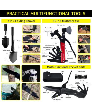 Survival Kit and First Aid kit  160 Pcs Emergency Supplies Camping Accessories with Upgraded Molle Bag  Including Hatchet Shovel Pliers Lantern  Gifts for Men Outdoor Adventure Camping Hiking Hunting - Buy Online on GoSupps.com