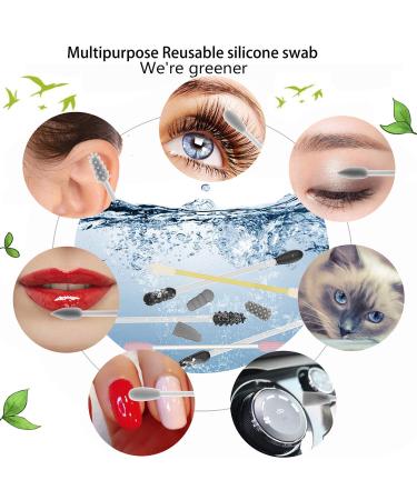 Strogem Reusable Cotton Swabs with Mirror for Makeup & Cleaning | Portable Silicone Q-Tips - Eco-Friendly & Washable (Gray - Buy Online on GoSupps.com