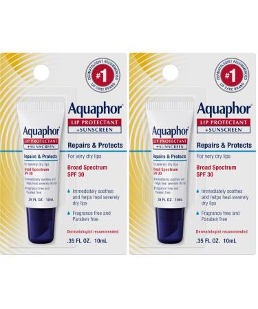 Aquaphor Lip Balm Lip Repair SPF 30 | Lip Protectant | 0.35 Oz Tube | Pack of 2 Strawberry 35 Fl Oz Tube (Pack of 2)
