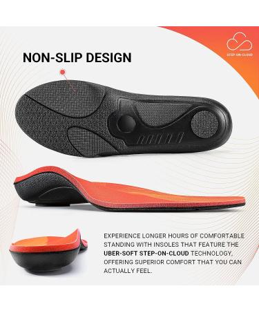 PCSsole High Arch Support Insoles for Plantar Fasciitis Pain Relief | Orthotic Inserts for Flat Feet | Super Soft Insoles with Max Cushion | Men's 9-9.5, Women's 11-11.5 | Work Boot Shoe Insole - Buy Online on GoSupps.com