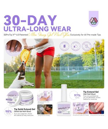 SAVILAND French Gel X Nail Kit - Extra Short Square Press On Nails Chip-Free Solid Nail Glue & UV/LED Lamp Supplies - Long-Lasting Durable French Tips - Buy Online on GoSupps.com