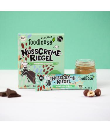 Foodlose Cool Kids Bio-Nusscreme Bar - Vegan Hazelnut-Cocoa Treat | Organic Gluten-Free No Refined Sugar | 3 Pack Delicacy - Buy Online on GoSupps.com