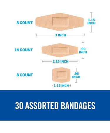 Nexcare Soft 'n Flex Bandage Assorted Sizes 30 Count - Flexible and Soft Adhesive Bandages - Buy Online on GoSupps.com