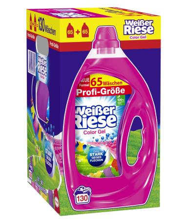 White giant color gel in a professional size (130 washloads) color detergent Large pack for industry & commercial detergent has a lot against stains fresh 6.5 l (1 Pack)