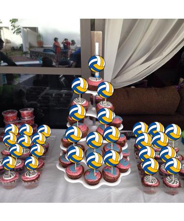Rsstarxi 40 Pack Volleyball Cupcake Toppers Sports Ball Volleyball Game Player Cupcake Toothpicks Baby Shower Cake Decorations for Volleyball Game Theme Sports Kids Birthday Party Decorations Design 1 Volleyball - Buy Online on GoSupps.com