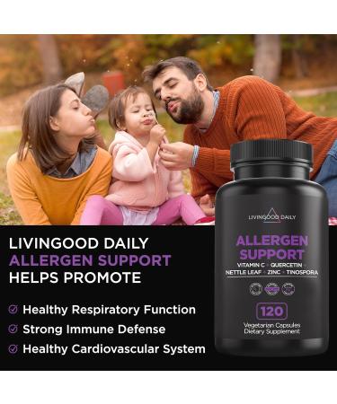 Livingood Daily Allergen Support Capsules - Natural Seasonal Allergy Relief - Buy Online on GoSupps.com