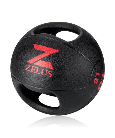 ZELUS Medicine Ball with Dual Grip| 10/20 lbs Exercise Ball |Weight Ball with Handles| Textured Grip Exercise Ball |Strength Training| Core Workouts 10.0 Pounds