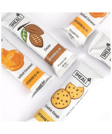 1Meal Cacao Protein Bar 16 Pack | High Protein Fiber-Rich No Added Sugar Vitamins D3 & K2 | Delicious & Fulfilling Snack - Buy Online on GoSupps.com