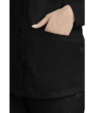 Healing Hands Purple Label 5063 Daisy Snap-up Women's Scrub Jacket XX-Large Black - 5 Pocket Plus Size Scrubs - Buy Online on GoSupps.com