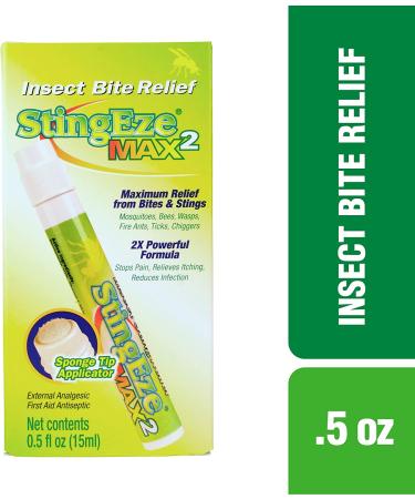 StingEze MAX Bug Bite Relief | Maximum Itch Relief, Stops Pain, Relieves Itching | 0.5 oz Travel Pen Dauber - Buy Online on GoSupps.com