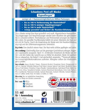 Schaebens Peel-Off Mask Pack of 15 (15 x 15 ml) | Best International Shipping - Refresh Your Skin Today! - Buy Online on GoSupps.com