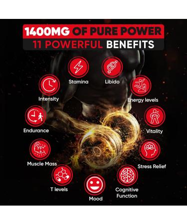 Fadogia Agrestis & Tongkat Ali Supplement 1400mg - Enhance Muscle Growth Strength & Performance - 120 Non-GMO Caps Made in USA - Buy Online on GoSupps.com