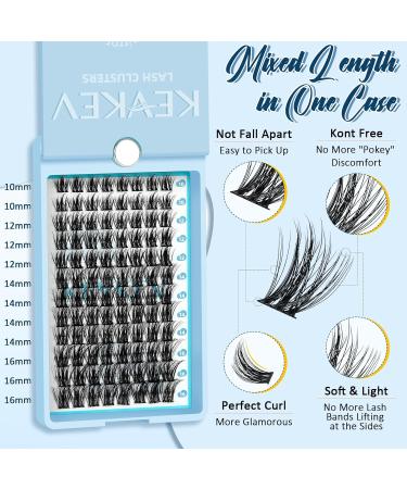 KevKev 96 Pcs Eyelash Clusters DIY Extensions with Spin Mirror - C-10-16 Mix Cloudy - Buy Online on GoSupps.com