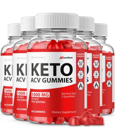 (5 Pack) Nano Slimx Keto ACV Gummies Nanoslim x Keto ACV Gumimes Nano Slim X ACV Gummies Nano Slim X Gumimes (300 Gummies)