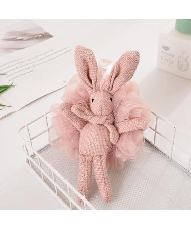 Shop Bath Sponge Shower Loofah Set - 2-Pack Kids Pink & Grey Rabbit Travel Sponges for Bathing - Buy Online on GoSupps.com