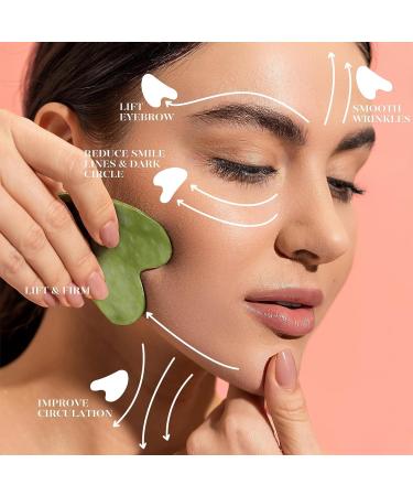 3D Jade Roller & Gua Sha Set - Best Natural Stone Face Massager for Anti-Aging & Soothing Skin - Buy Online on GoSupps.com