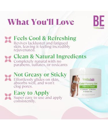 Brazilian Belle Cold Firming Gel - Skin Tightening & Anti Cellulite Gel with Caffeine - Advanced Skin Firming & Body Firming Cream for Loose & Sagging Skin - Buy Online on GoSupps.com