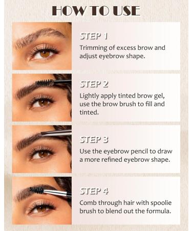 Tinted Brow Gel Kit-1 Black Tinted Eyebrow Mascara Gel & 1 Eyebrow Pencil Black Waterproof Thickening Long Lasting Transfer-Proof Brow Glue Fill Shaping Eyebrow Makeup with Brow Tool & Brush-Set 8 Set 8 Black - Buy Online on GoSupps.com