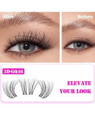 GAQQI Lash Clusters - 80 Wispy Cat Eye Eyelash Extensions 10-14mm Multilayered 3D Fluffy Lashes Soft Thin Band for Natural Look - Buy Online on GoSupps.com