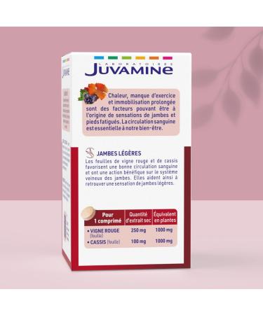 JUVAMINE - Light Legs - Red Blackcurrant Vine - Promotes Circulatory Well-Being - Action on the Venous System of the Legs - 30 days program - Made in France - Buy Online on GoSupps.com