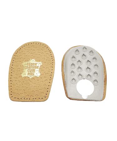 1 pair of Rema heel cushions made of genuine sheep leather - Made in Germany Large Light Brown