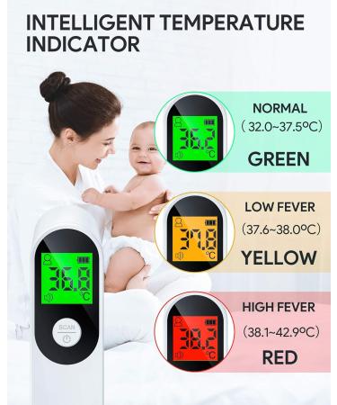 AFAC Infrared Digital Forehead Thermometer - No Touch, Instant Accurate Reading, 3 Color LCD Backlight - For Baby, Kids & Children - High Temp Alarm - Buy Online on GoSupps.com