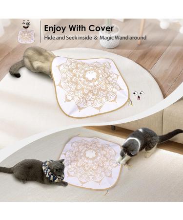 GoldenSun Cat Toy Chargeable 4-in-1 Interactive Kitten Toys for Indoor Cats Self Play Hide and Seek Cat Wand Toy Whack a Mole Exercise Cat Toys with 3Pcs DIY Replacement Feathers White Gold Passion Bohemian - Buy Online on GoSupps.com