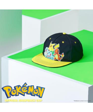 Official Pok mon Snapback & Bucket Hats for Kids | Pikachu Fishing Caps | Black/Yellow - Buy Online on GoSupps.com