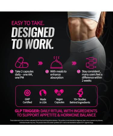 GLP Trigger for Women Appetite & Craving Support Supplement 22 Active Ingredients & 14 Probiotic Strains - with Supresa Berberine Green Tea Estrogen Support(60 Vegan Capsules) - Buy Online on GoSupps.com
