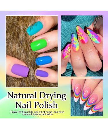 DouborQ 12 Color Nail Polish Set Neno Air Dry 12 Bright Colors 0.35oz Regular Nail Polish Kit Spring Summer Finger Nail Polish Gift Set for Women(1-12) 12 Color Set -A - Buy Online on GoSupps.com