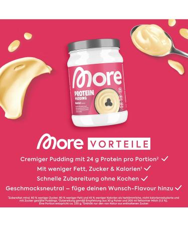 More Protein Pudding 600g - Creamy Low-Fat Low-Calorie Dessert | Made in Germany - Tested Quality - Buy Online on GoSupps.com