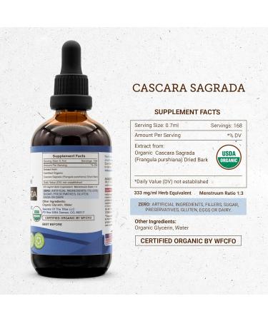 Buy Secrets of the Tribe Cascara Sagrada USDA Organic | Alcohol-Free High-Potency Herbal Drops | 100% Certified Organic Dried Bark Extract (4 oz) for International Shipping - Buy Online on GoSupps.com