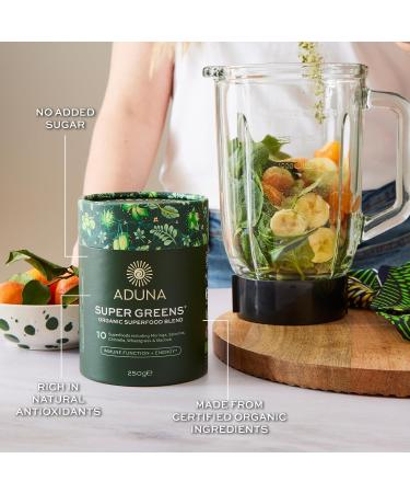 Aduna Organic Super Greens Blend | 100% Natural Superfood Powder for Immune Support & Energy | Stir-in Blend with 10+ Superfoods Moringa & More | Vegan Powder for Smoothies Shakes & Yoghurt | 250g Super Greens 1 Count (Pa  - Buy Online on GoSupps.com