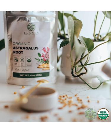 Elanen Naturals Organic Astragalus Root 4 oz. (113g) USDA Certified Organic Astragalus Membranaceus Dried Root Tea Huang Qi Cut & Sifted - Buy Online on GoSupps.com