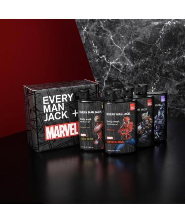 Every Man Jack Marvel Collectors Box - Body Wash Gift Set | Vegan & Clean Ingredients | Fresh Air Coastal Thunder Crimson Oak Wakanda Herbs Fragrances - Buy Online on GoSupps.com