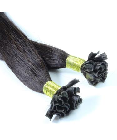 Hair2Heart Real Hair Extensions Bondings - 50 Strands 1g each 50cm Length Medium Brown 4/0 - International Shipping Available - Buy Online on GoSupps.com