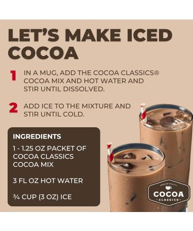Cocoa Classics M lange de cacao supr me au chocolat fabriqu avec du lait sans graisse il suffit d'ajouter de l'eau chaude sans gluten et casher compatible avec le lait sac de 420 ml (lot de 1) - Buy Online on GoSupps.com